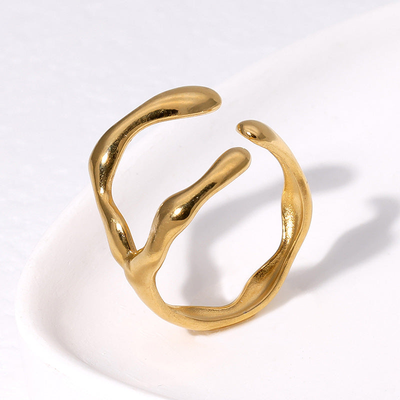Women's Stainless Steel Personality Style Niche Open Rings