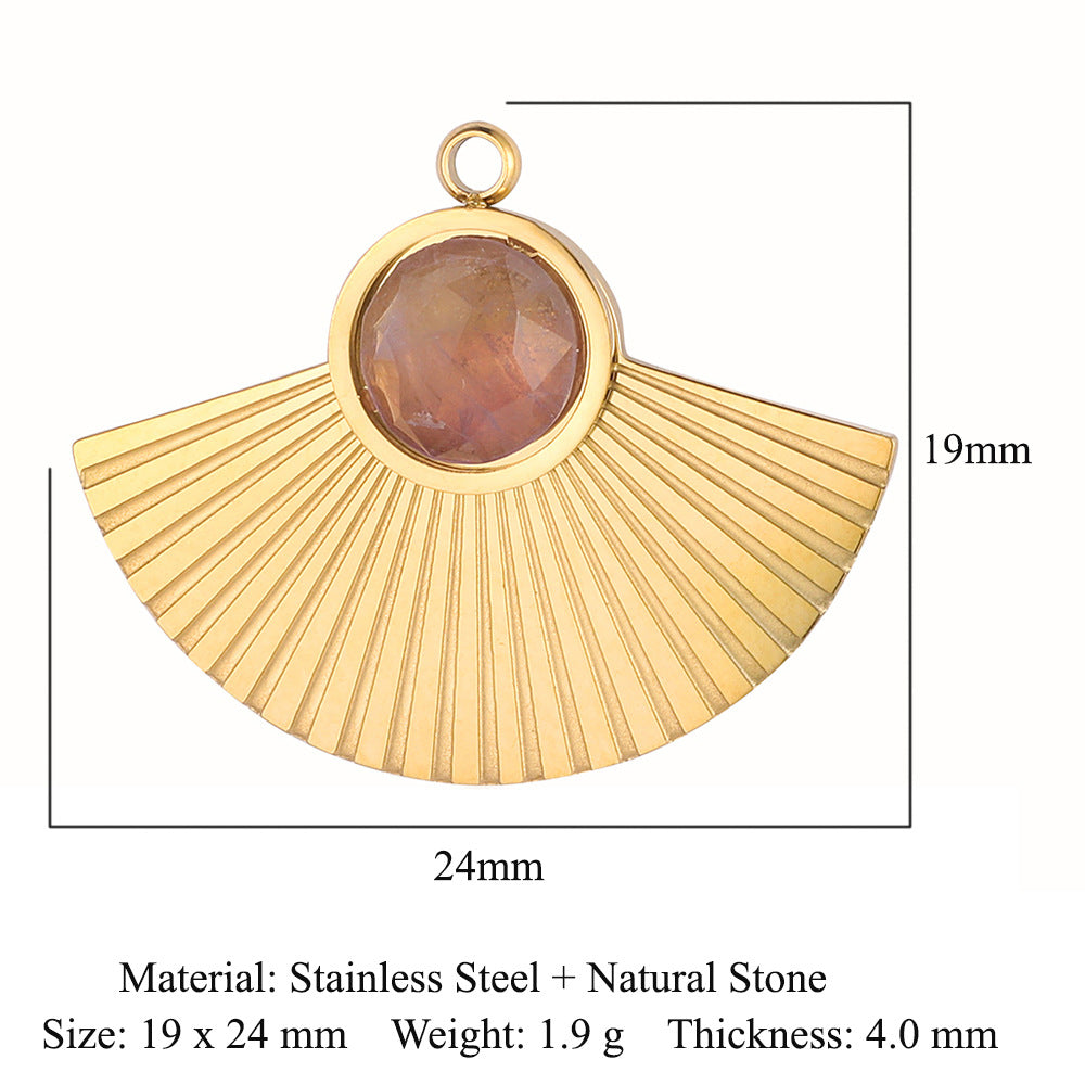 Bohemian Natural Stone Titanium Steel Jewelry Pendants
