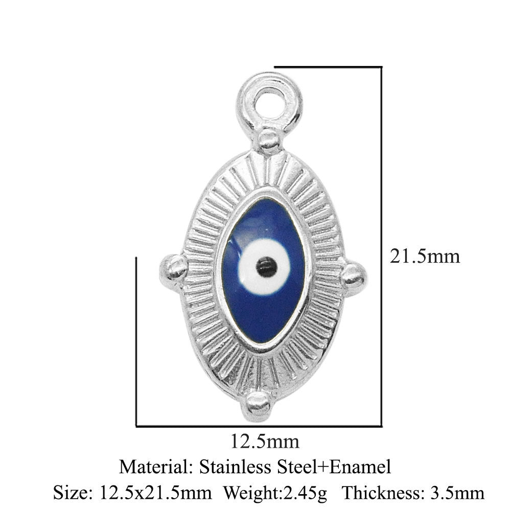 Stainless Steel Peach Heart Oval Water Drop Eyes Pendants