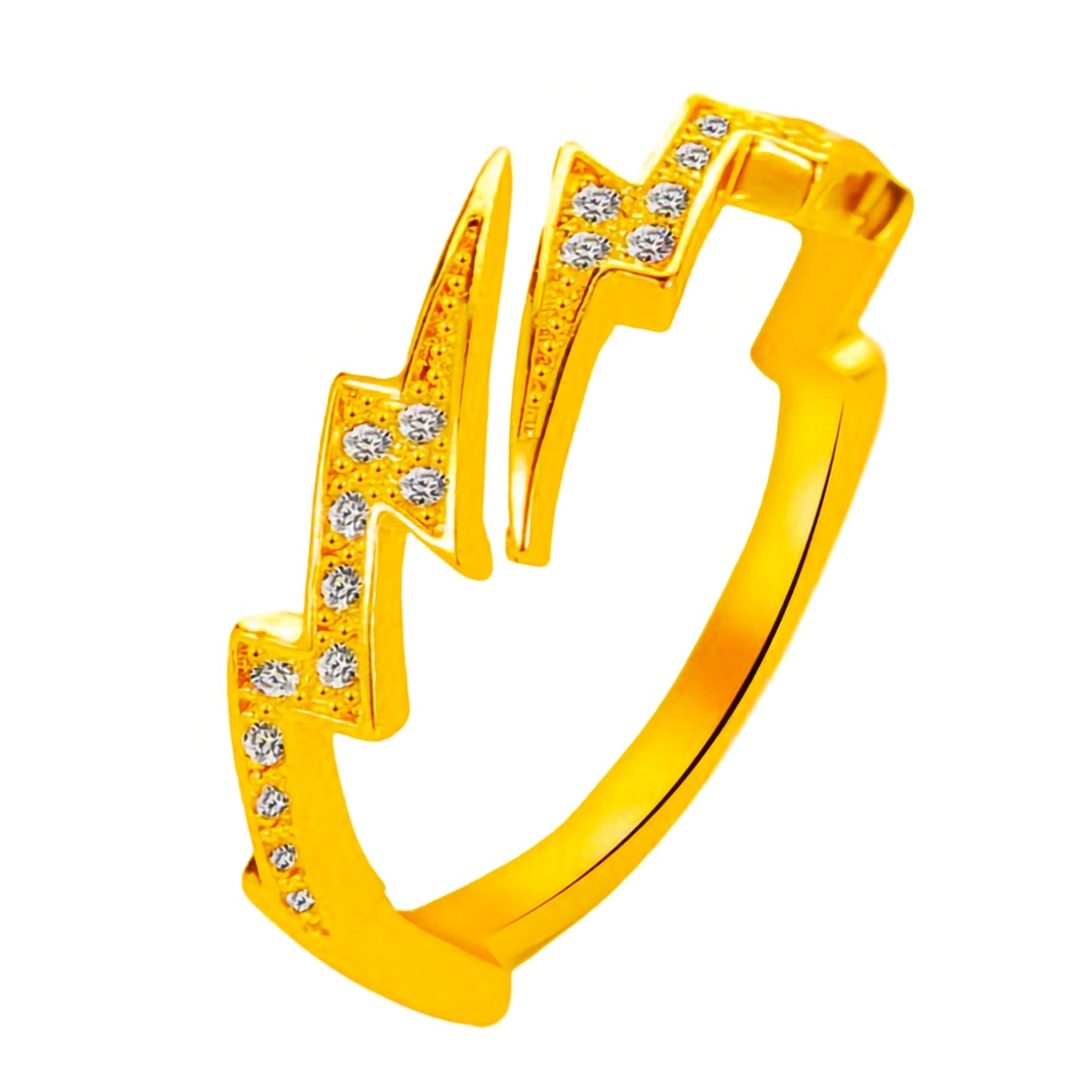 Women's Fashion Fashionmonger Rose Gold Plated Open Lightning Index Rings