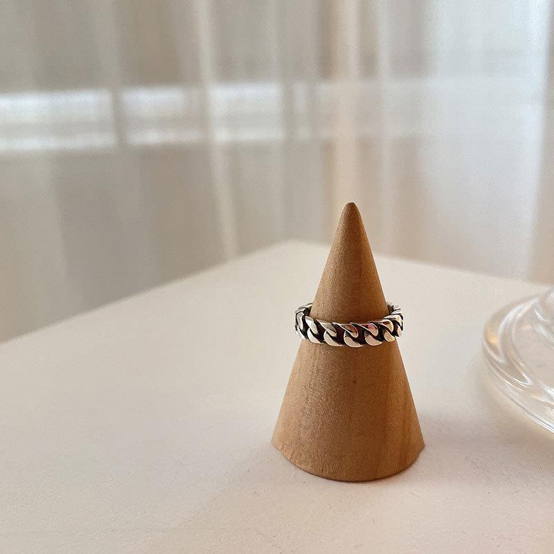 Women's Retro Simple Chain Bends Hitches Geometric Open Rings