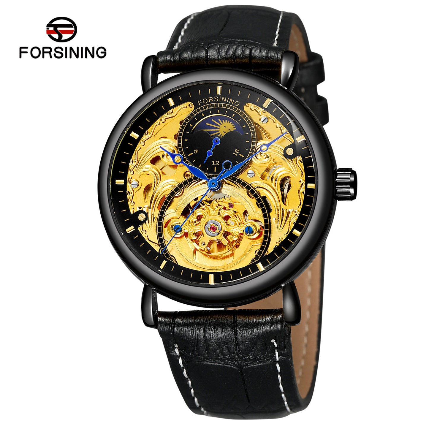 Men's Fashion Transparent Bottom Automatic Watch Casual Mechanical Watches