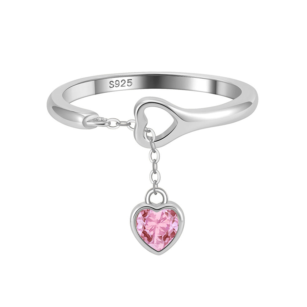Sier Colorful Zircon Fashion Flower Sweet Rings