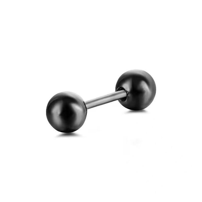 Steel Golden Bean Ear Bone Dumbbell Earrings
