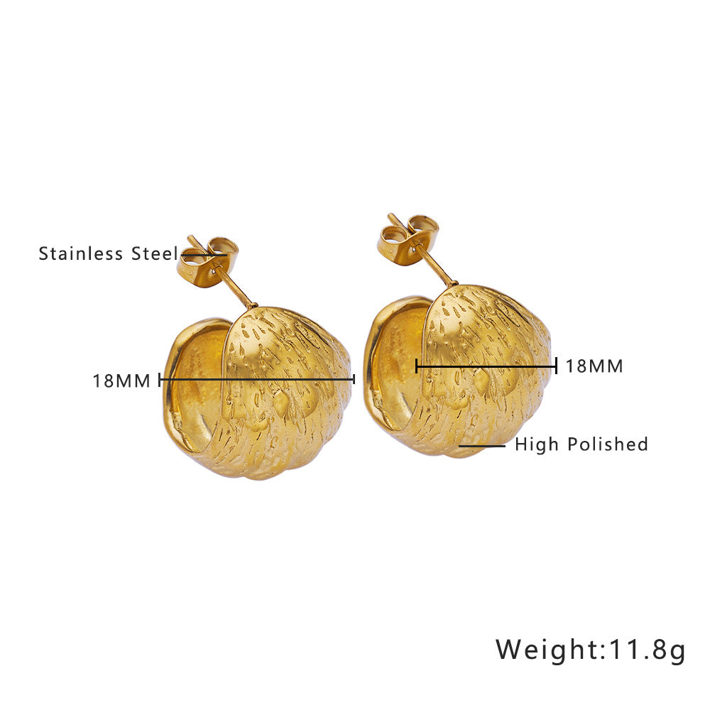 Twist Round Diamond Woven Wheat Ear Earrings