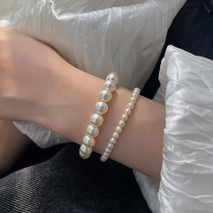 Twin Pearl Light Luxury Minority Exquisite Elastic Bracelets