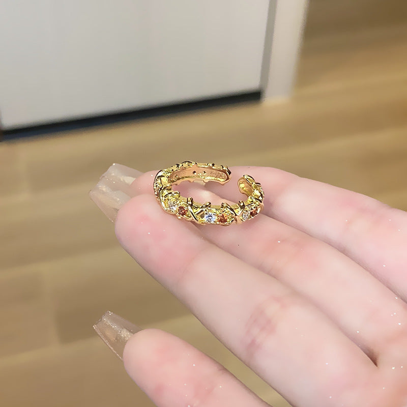 Women's Retro Affordable Luxury Cross Kaleidoscope Colorful Rings