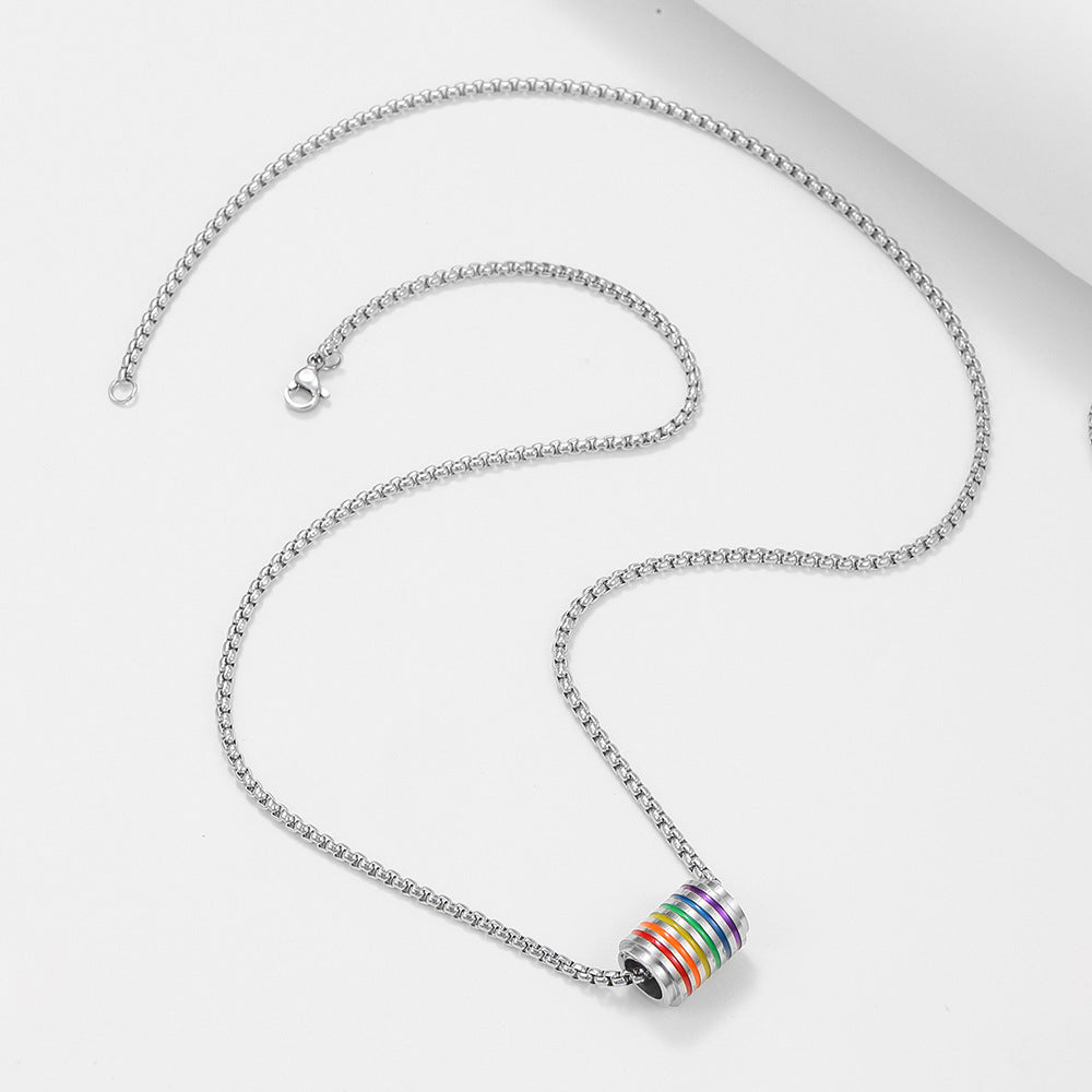 Digital Titanium Steel Small Waist Rotating Stainless Ornament Couple Necklaces