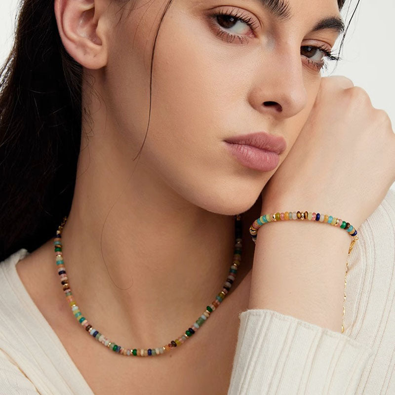 Rainbow Guardian Beaded Dopamine Light Luxury Female Necklaces