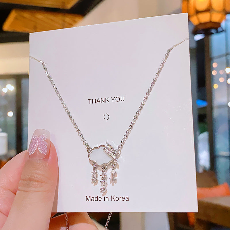 Light Luxury Design Lightning Cloud Raindrop Necklaces