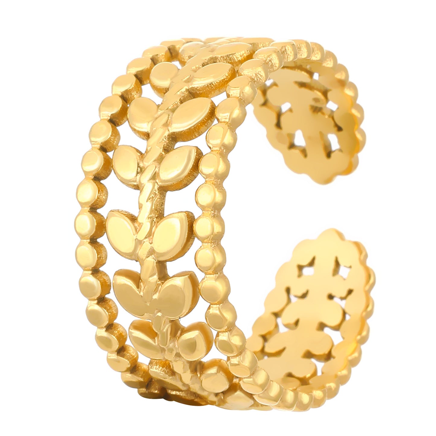 Advanced Exaggerated Stainless Steel Female Flower Rings