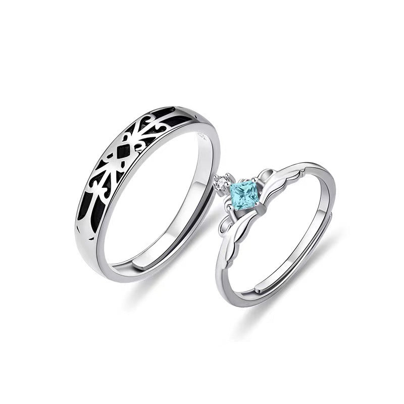 Women's & Men's Couple Fashionable Temperamental Style Inlaid Zircon Rings