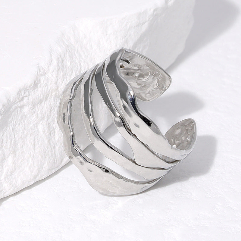 Women's Steel Simple Irregular Gold-plated High-grade Versatile Rings
