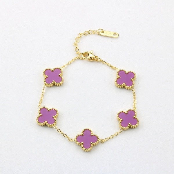 Women's Version Four-leaf Clover Titanium Steel Light Luxury Gold Plating Bracelets