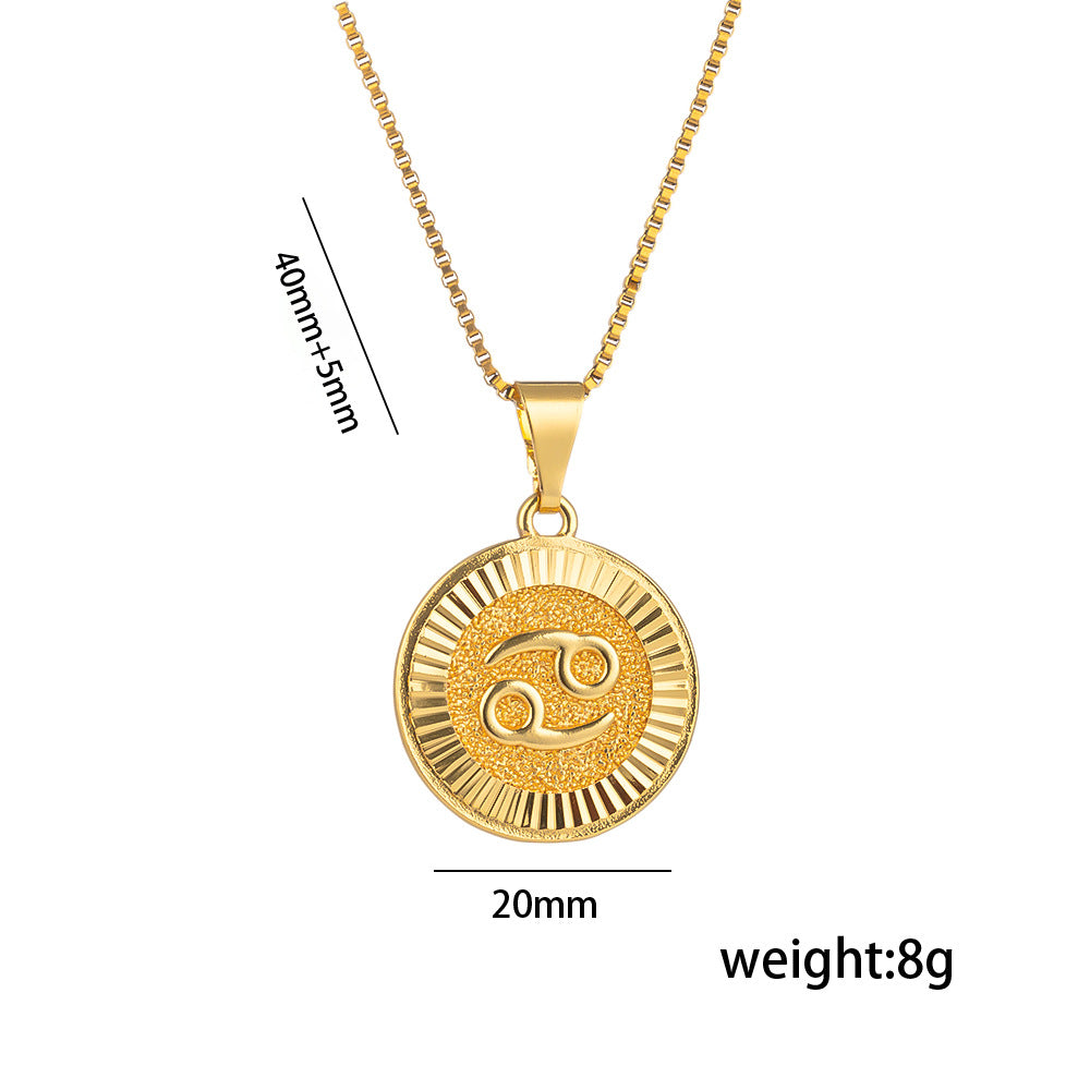 Fashion Twee Constellation Symbol Letter Image Graphic Necklaces
