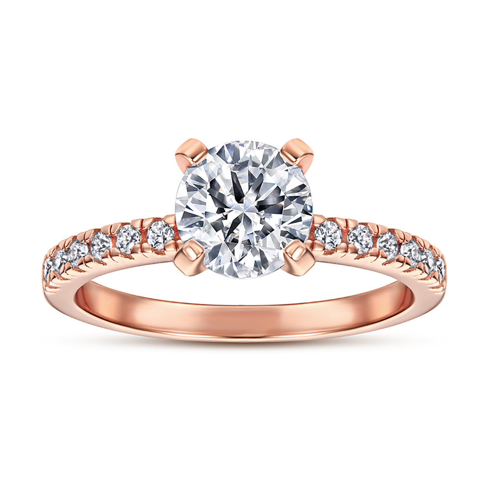 Women's Sterling Sier For Zircon Set Engagement Rings