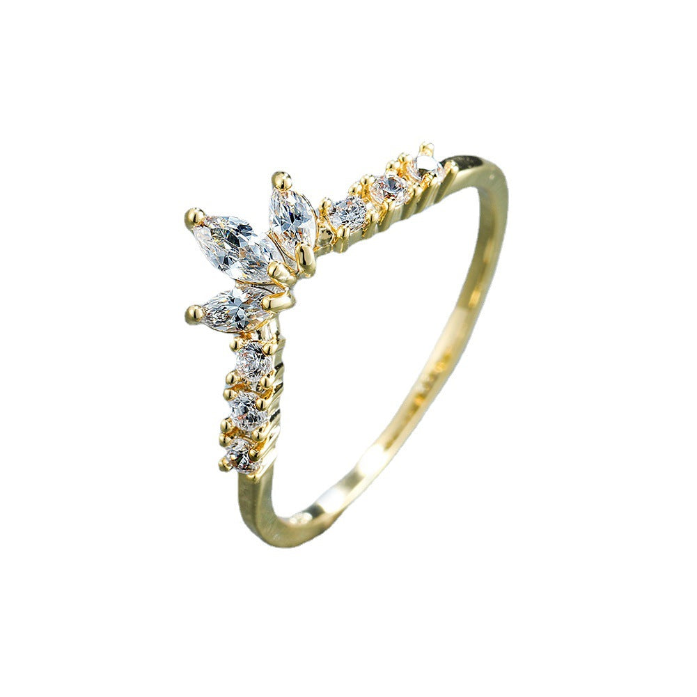 Hollow Fashion Gold Oval Female Simple Personality Niche Rings