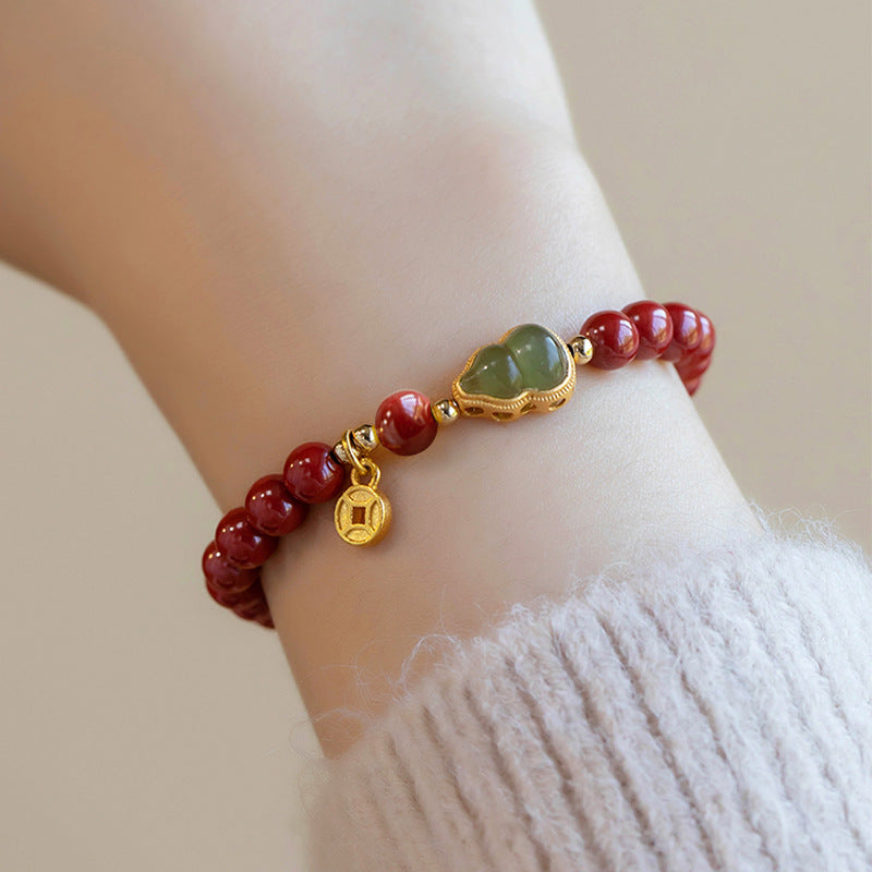 Inlaid With Jade Fu Lu Fortune Bracelets