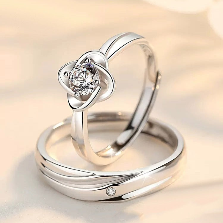 Couple Female Male Sterling Sier Hipster Rings