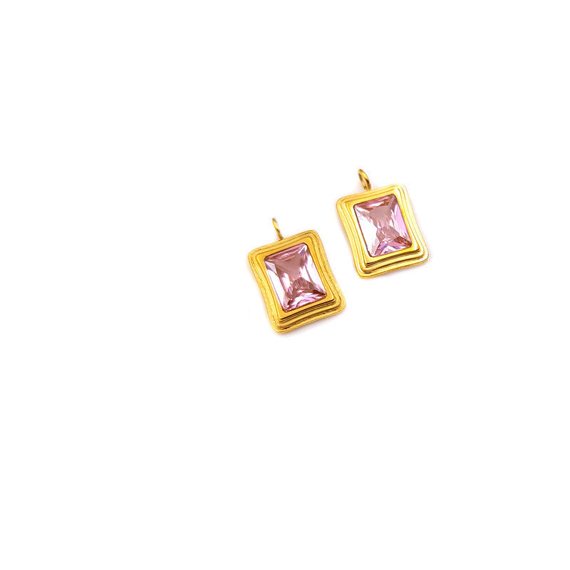 Elements Opal Emerald Square Titanium Steel Pendants