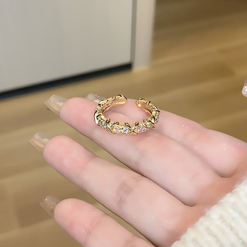 Women's Retro Affordable Luxury Cross Kaleidoscope Colorful Rings