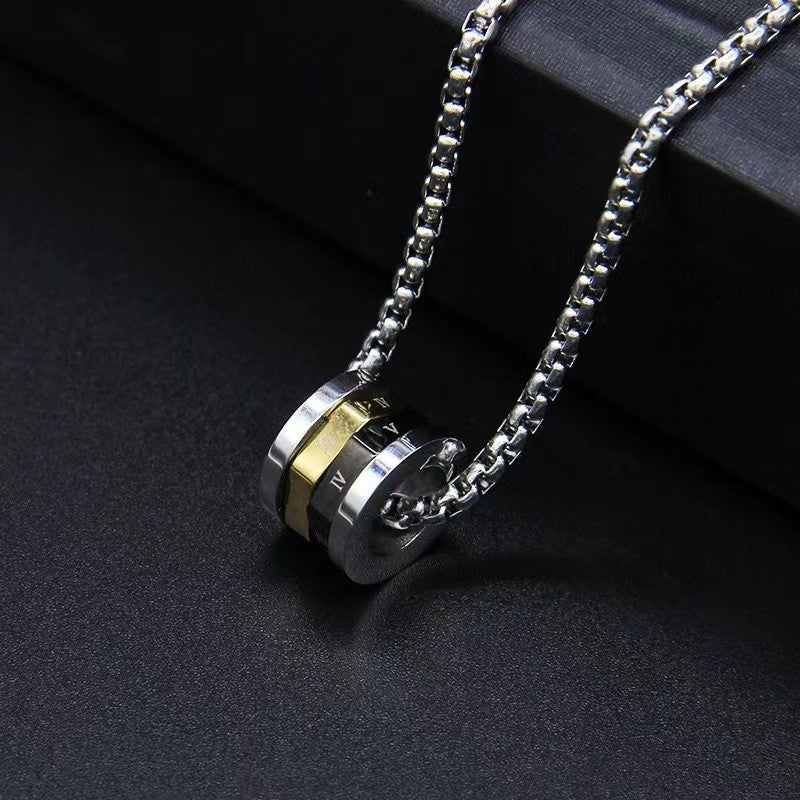 Digital Titanium Steel Small Waist Rotating Stainless Ornament Couple Necklaces