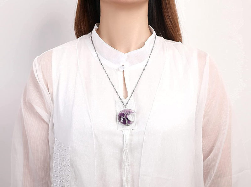 Amethyst Moon Tree Of Life Handmade Necklaces