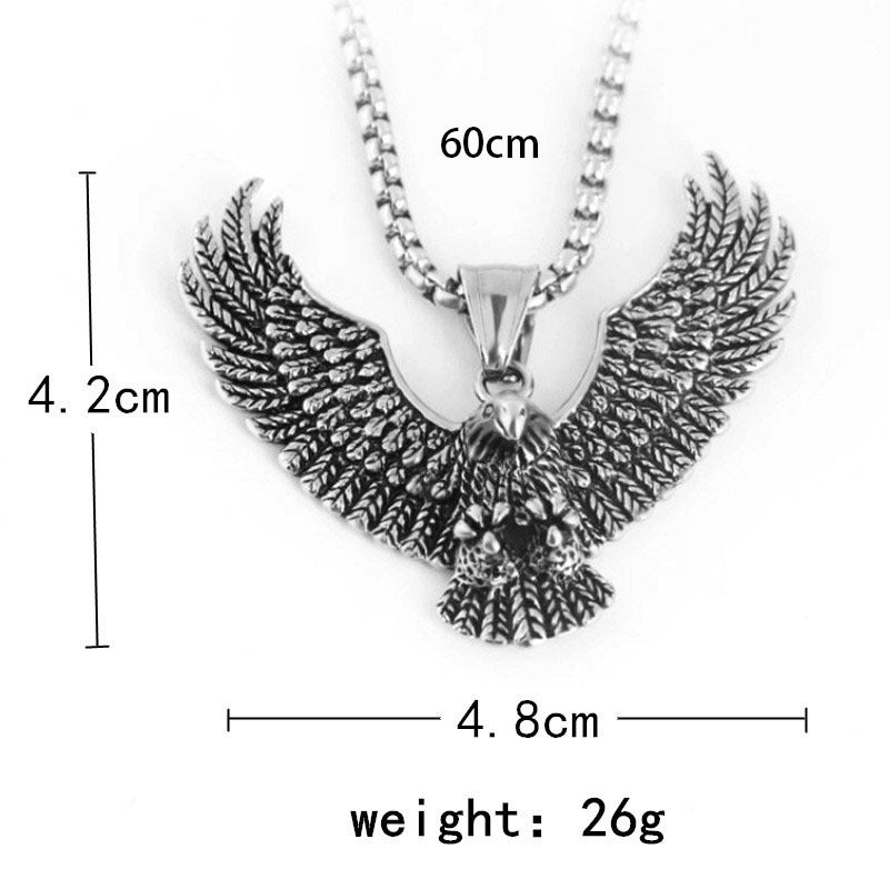 Men's Style Eagle Personality Titanium Steel Retro Necklaces