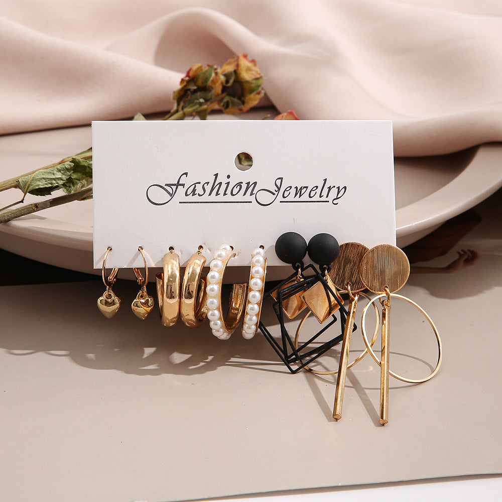 Suit Pair Creative Simple Diamond Geometric Earrings