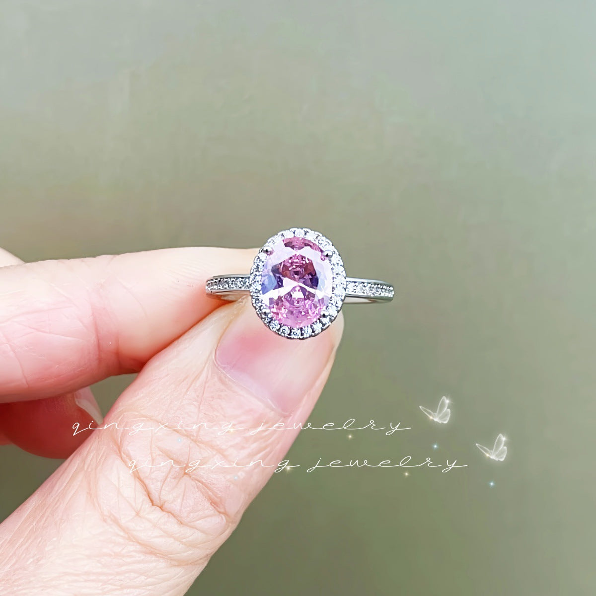 Women's Red Corundum Luxury High-grade Diamond Navy Rings