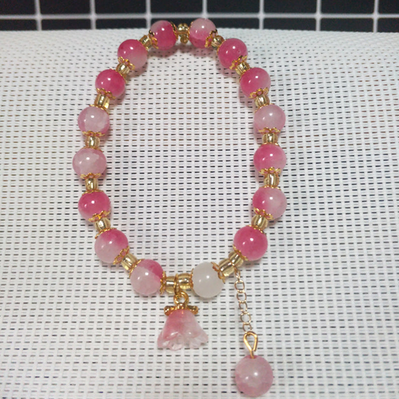 Glazed Gradient Peach Color Ice Crack Bracelets