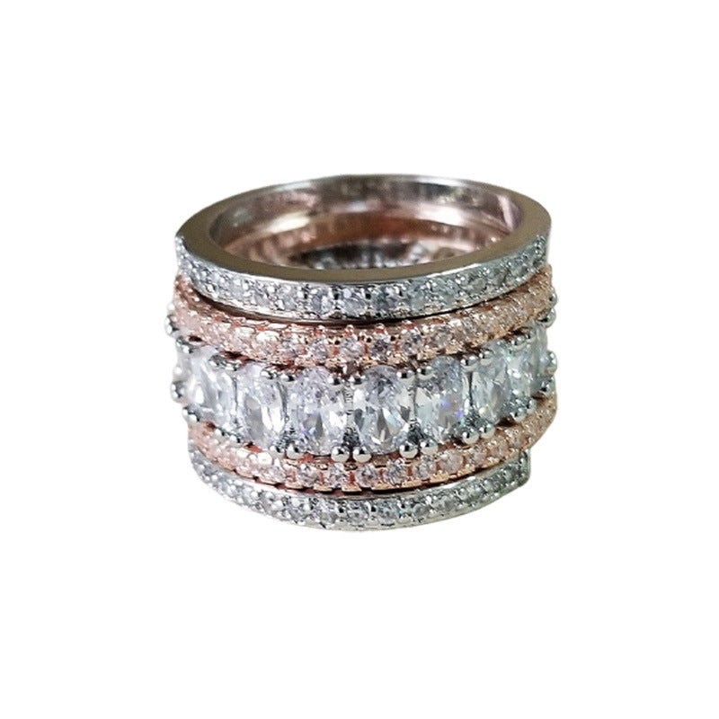 Fashion Main Stone Simple Female Combined Rings