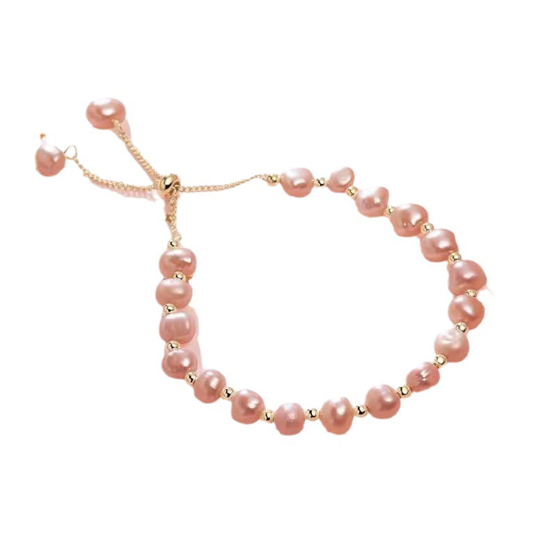 Women's Korean Style Fashionable Natural Freshwater Beads Hand-made Beaded With Bracelets
