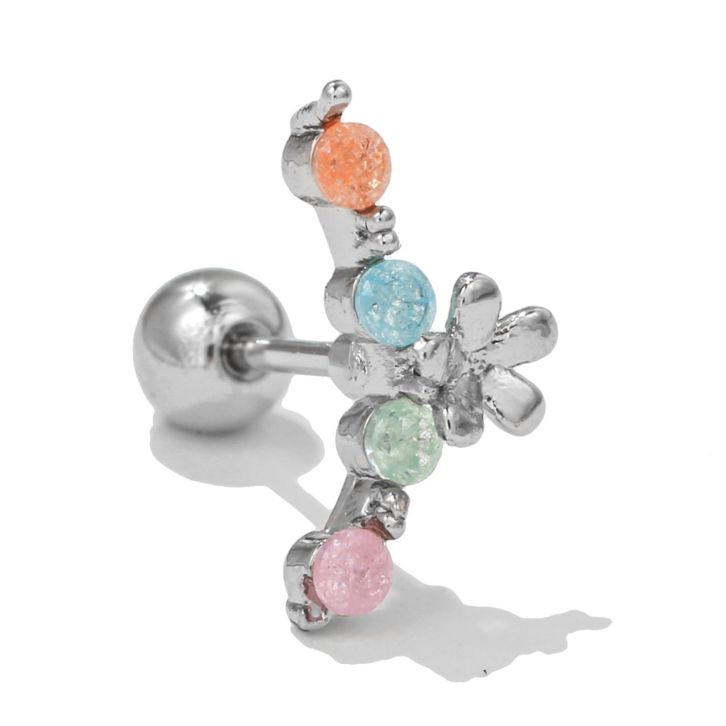 Korean Style Flowers Ear Bone Five-pointed Star Moon Earrings