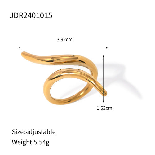 Ding Ornament Gold Stainless Steel Open Rings