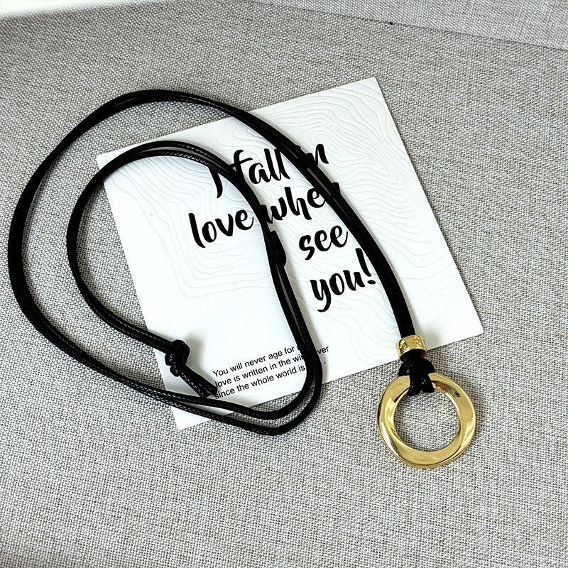Black Rope Sweater Chain High Sense Necklaces