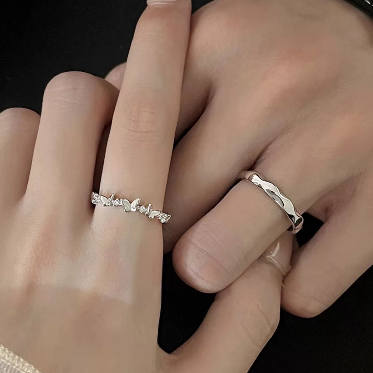 Women's & Men's Pair Affordable Luxury Fashion Open Valentine's Rings
