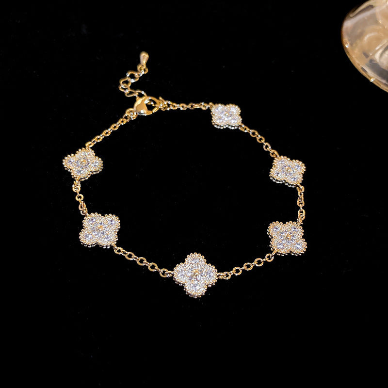 Women's High Version Lucky Four-leaf Grass Light Luxury Bracelets