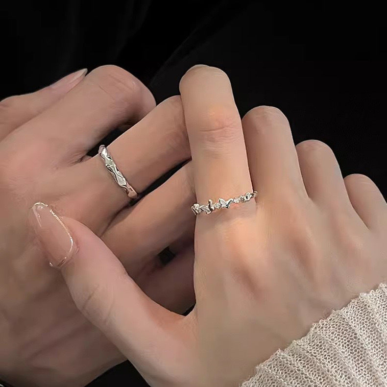 Women's & Men's Pair Affordable Luxury Fashion Open Valentine's Rings