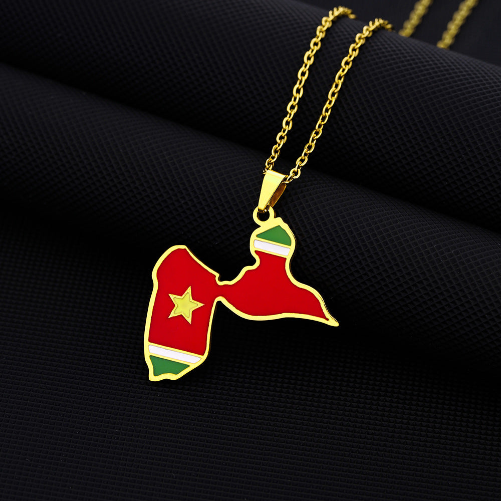 Women's & Men's National Fashion Stainless Steel French Guadeloupe Pendants
