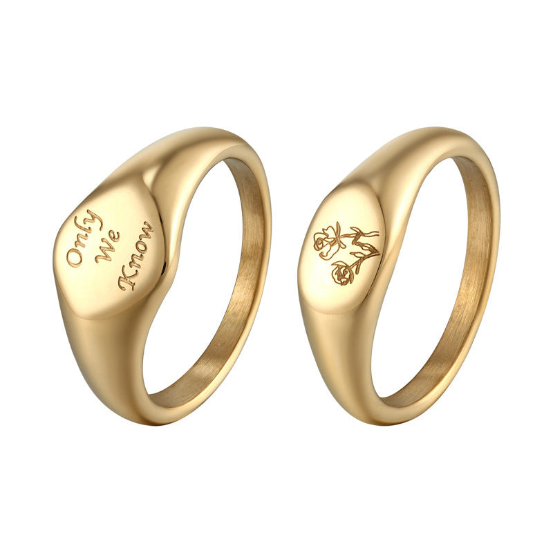 Geometric Titanium Steel Simple Female Gold Rings