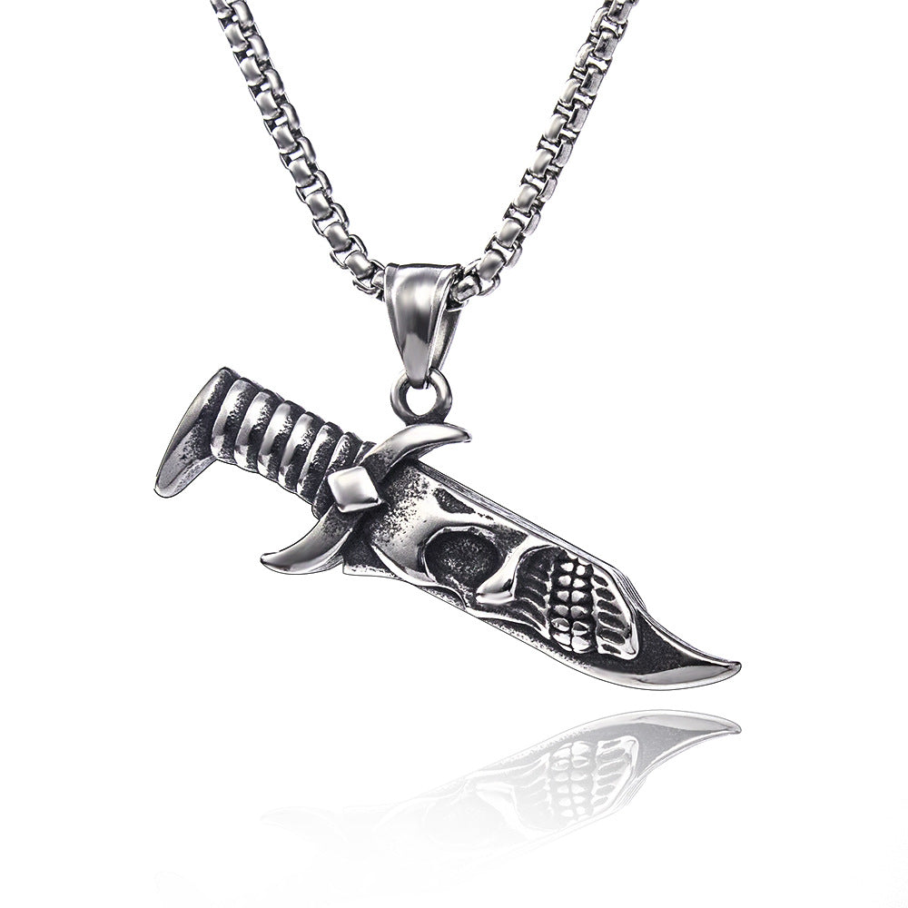 Men's Style Eagle Personality Titanium Steel Retro Necklaces