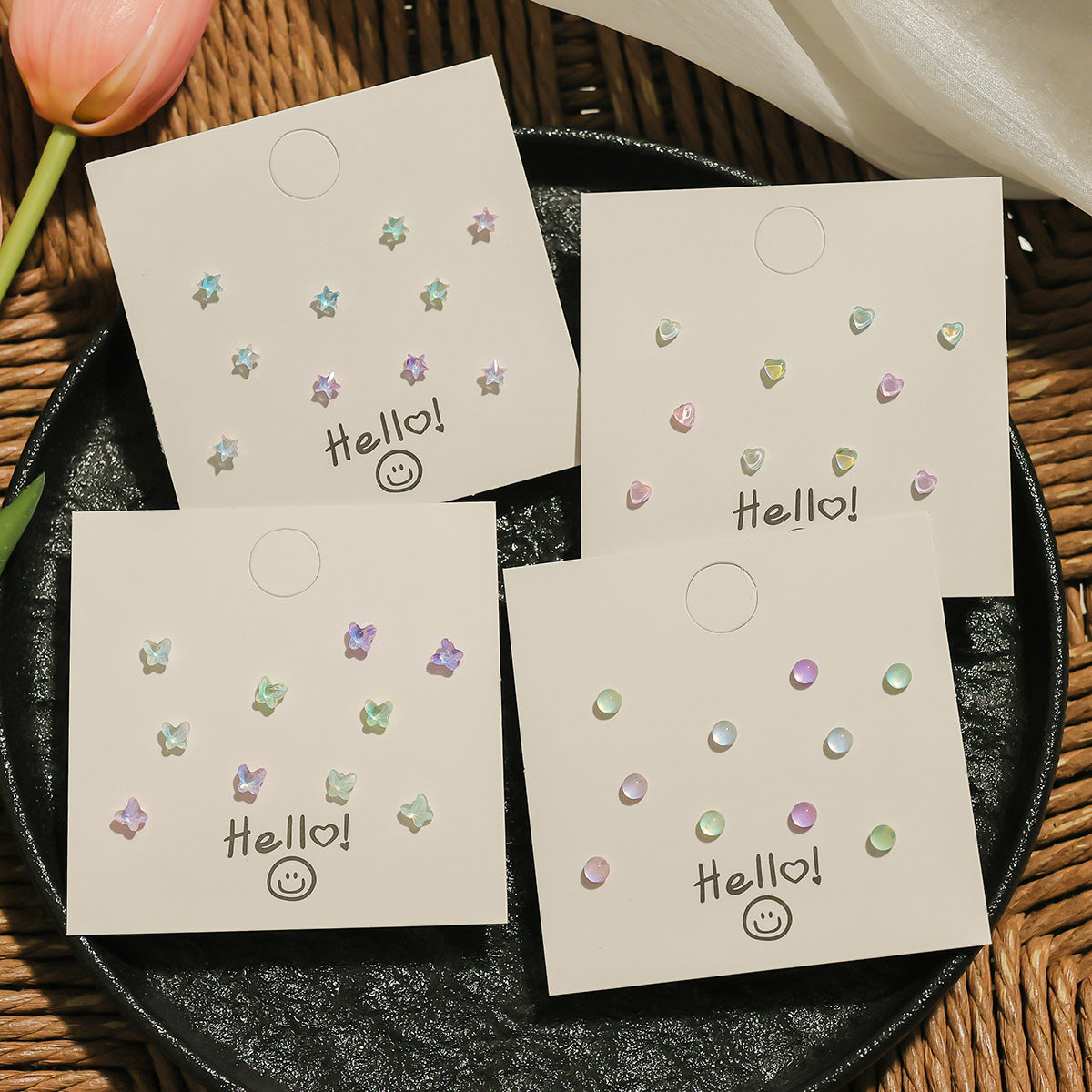 Super Shiny Laser Colorful Small Ear Rings