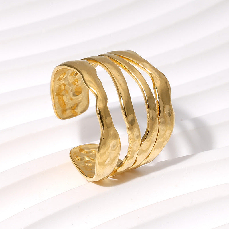 Women's Steel Simple Irregular Gold-plated High-grade Versatile Rings
