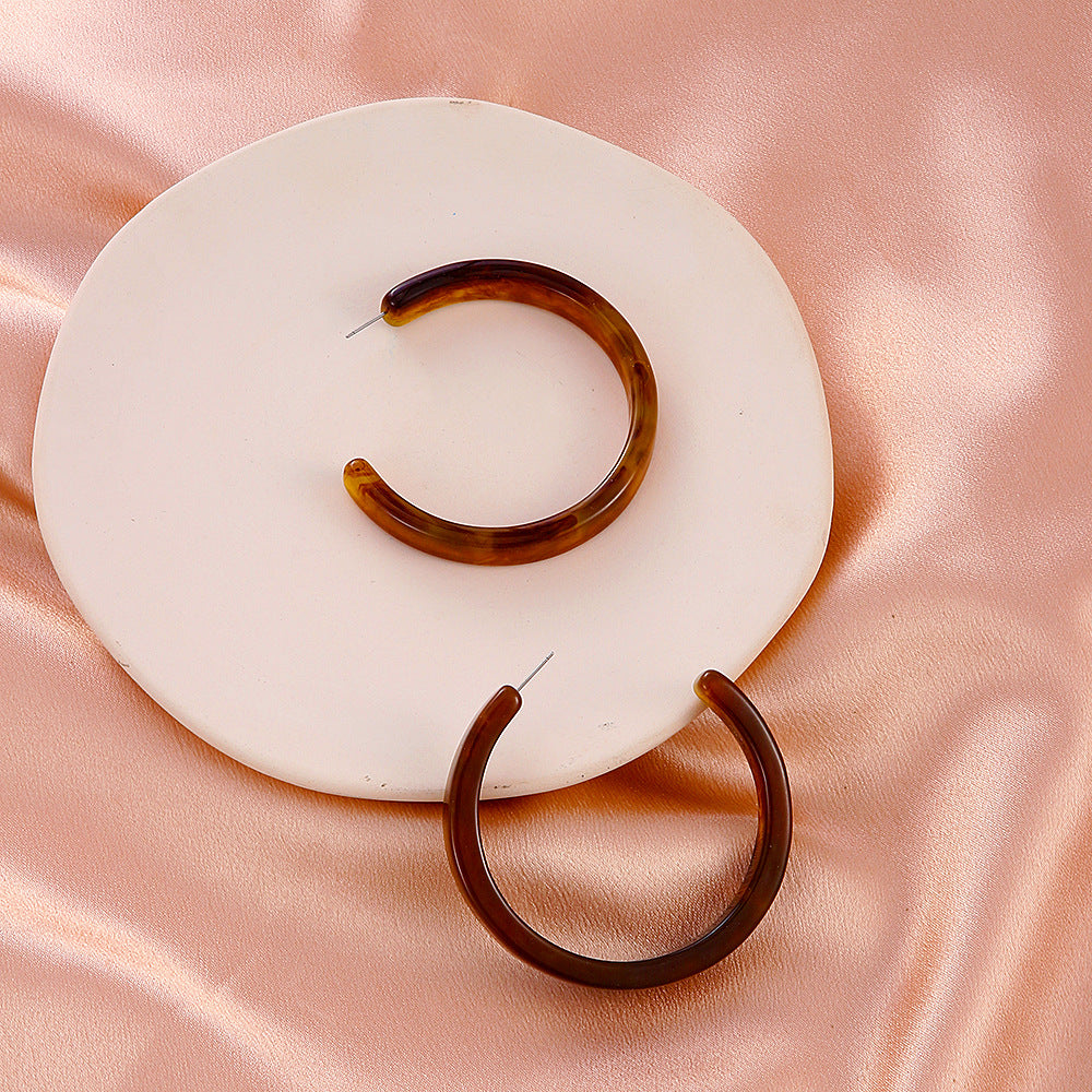 Type Resin Retro Simple Temperament Acetate Earrings