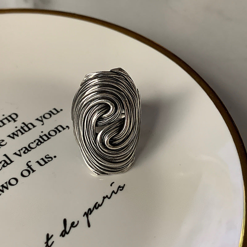 Women's Striped For Sier Thai Retro Affordable Rings