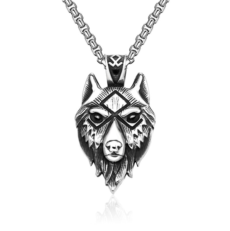 Men's Vintage Cross Ghost Head Titanium Fashion Necklaces