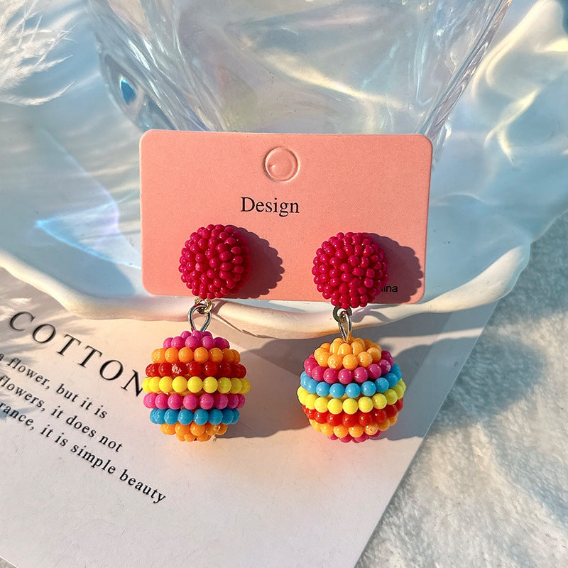 Fashion Design Candy Color Chain Female Dopamine Rings