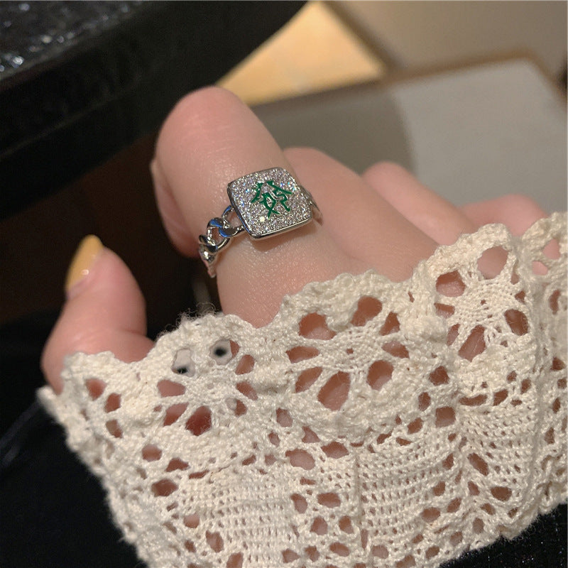 Open Hollow Zircon Butterfly Love Heart-shaped Rings