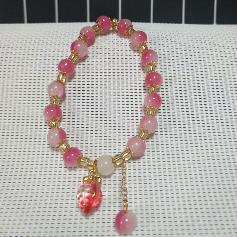 Glazed Gradient Peach Color Ice Crack Bracelets
